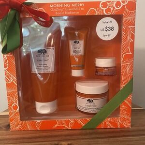 ORIGINS Morning Merry GinZing Essentials Skincare Set To Boost Radiance NEW